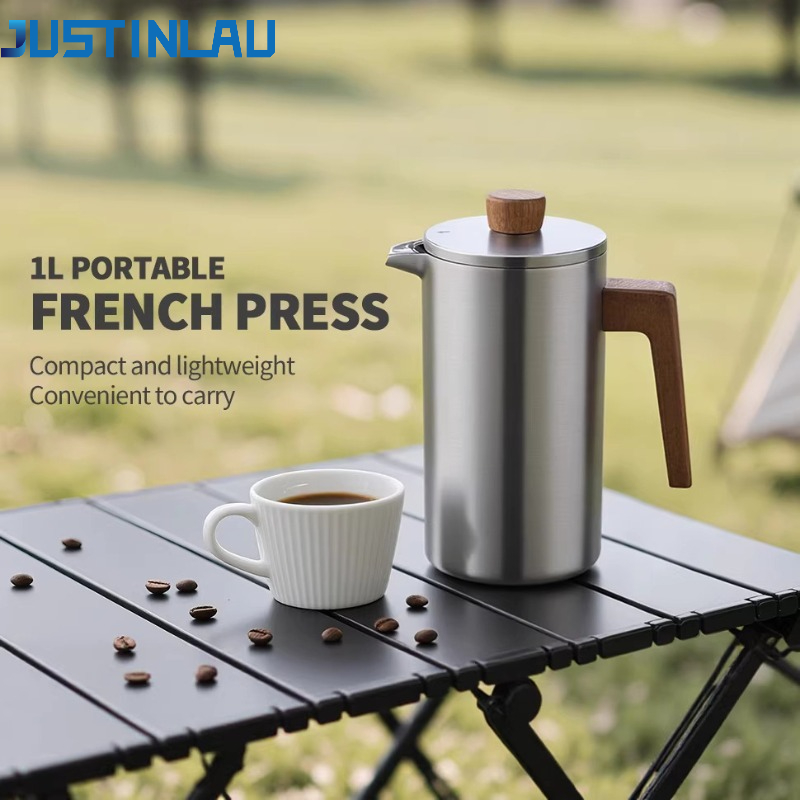 Coffee Tea Maker - JUSTINLAU 1000ml Panci French Press Stainless