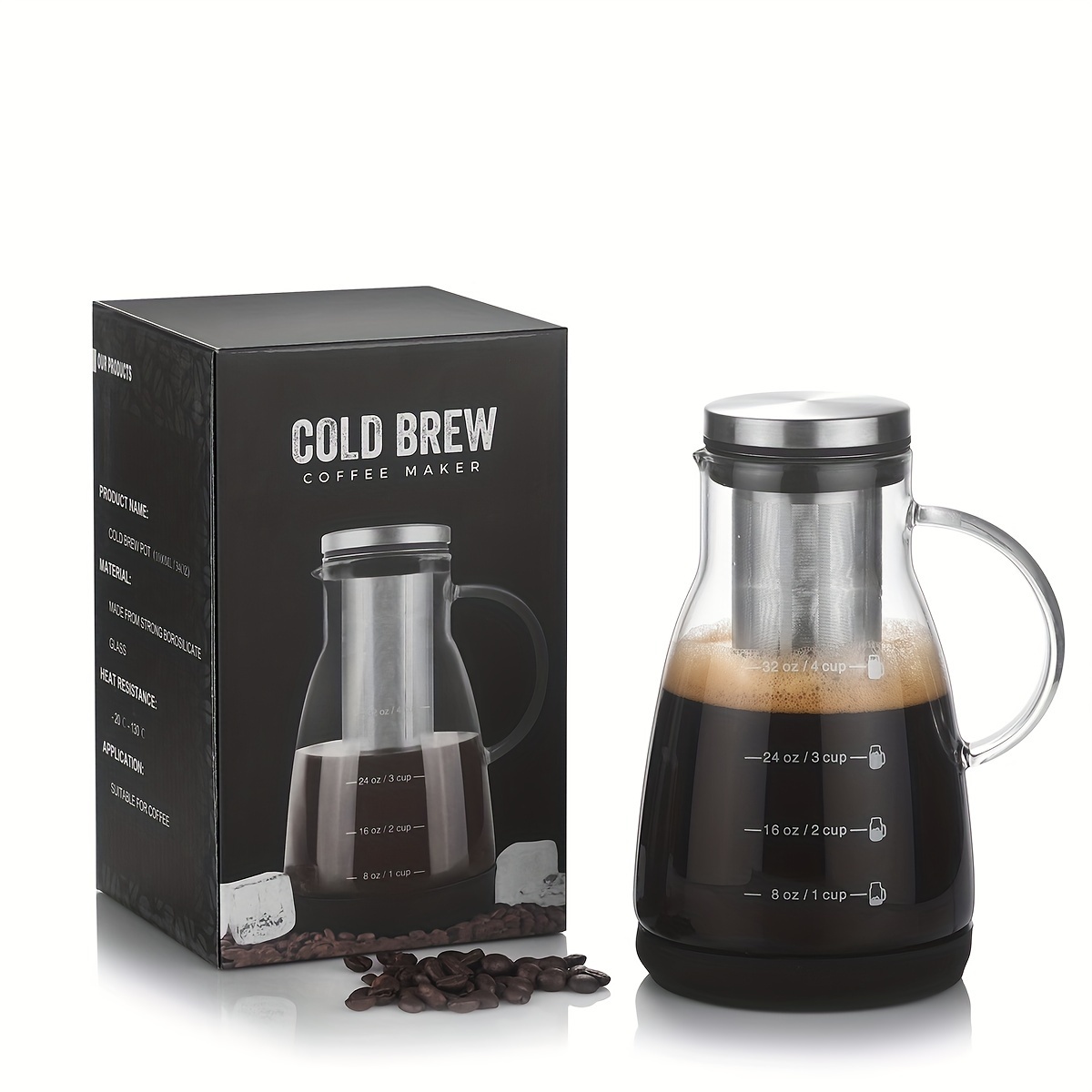 Coffee Tea Maker - Pitcher Kopi Dingin Klasik 24oz, Pembuat