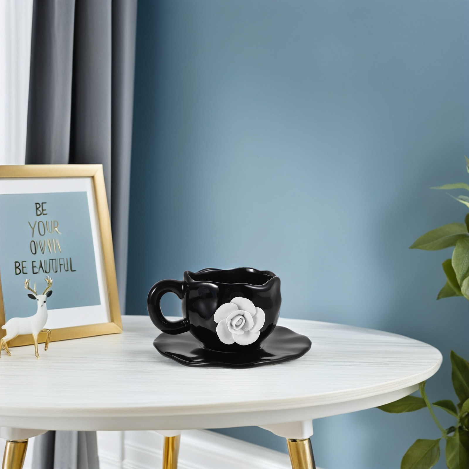 Juice Tea Coffee - 1Set Cangkir Kopi Keramik Desain Bunga