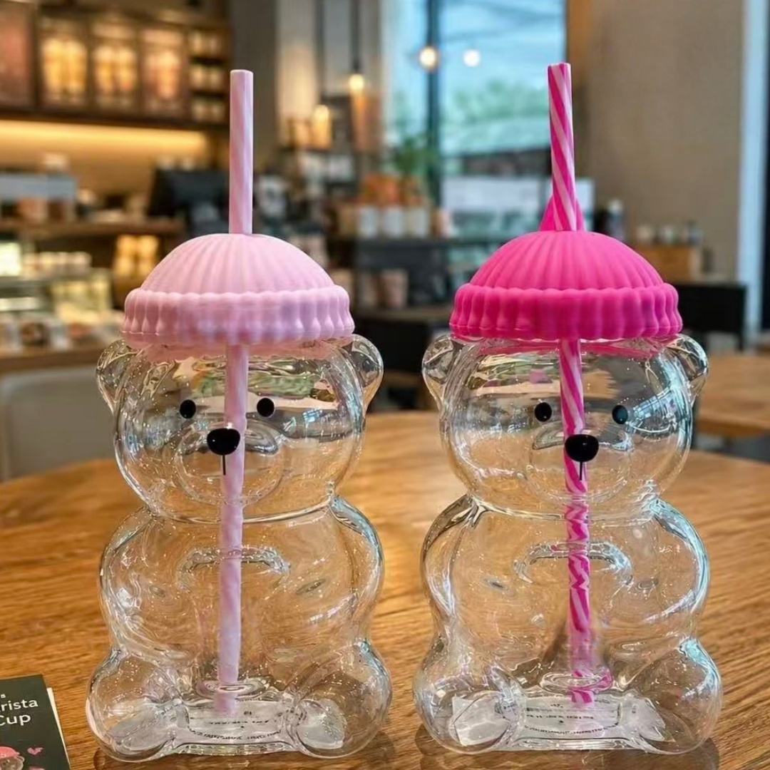 Gelas Sedotan Bentuk Beruang B - Coffee Tea Shop ulasan dan harga